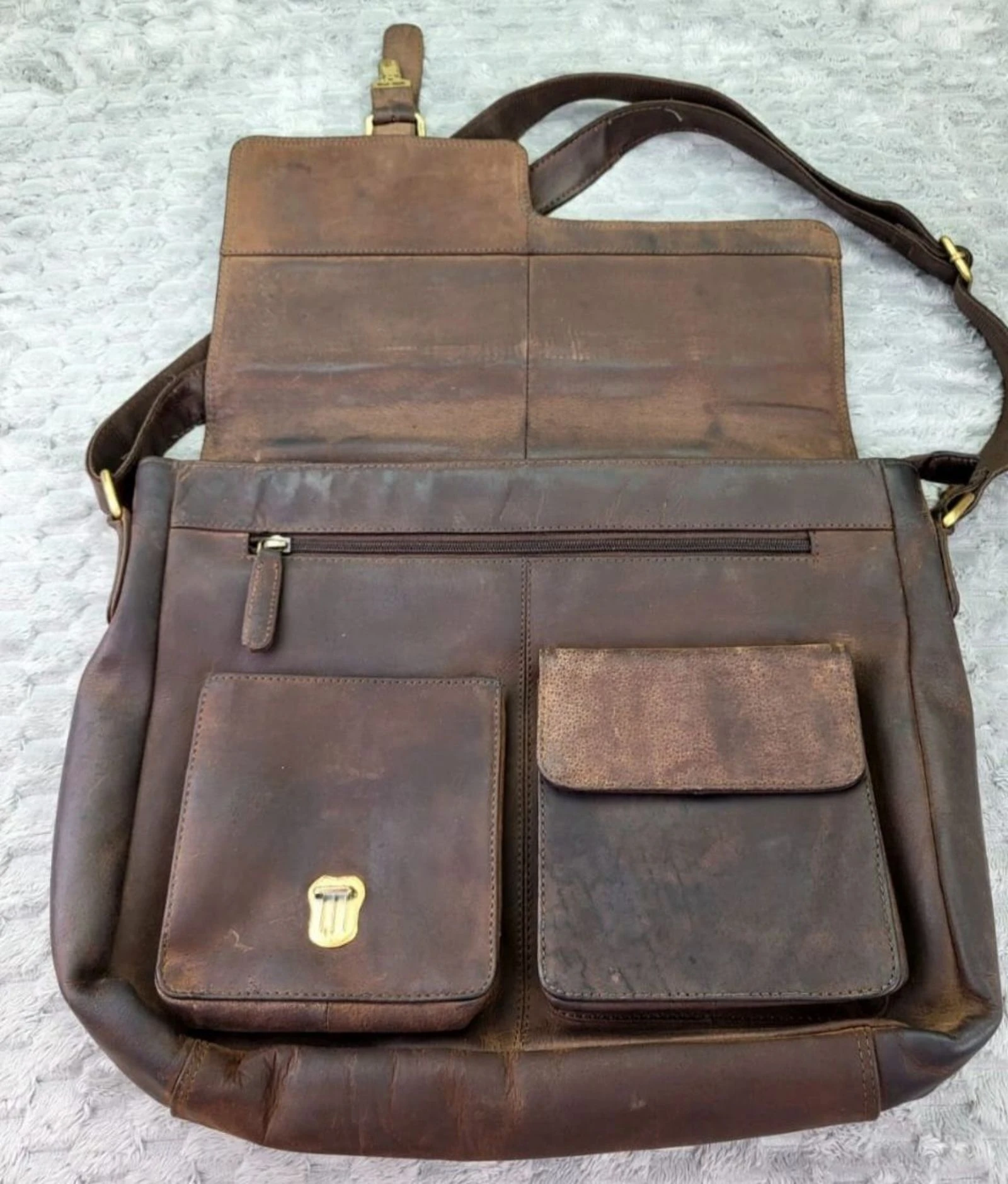 LEABAGS Leather Messenger Bag Vintage Retro Style 2000s – photo 10